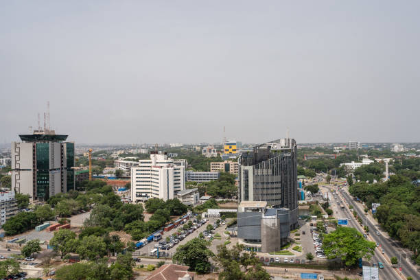 Commercial high-rise office buildings on the skyline in Accra- How to start a business in Ghana