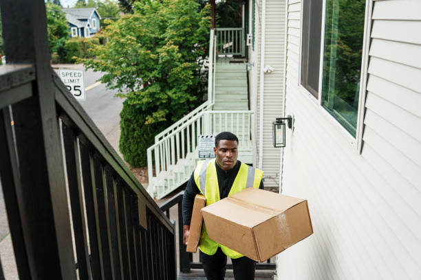 Young man delivering a package
